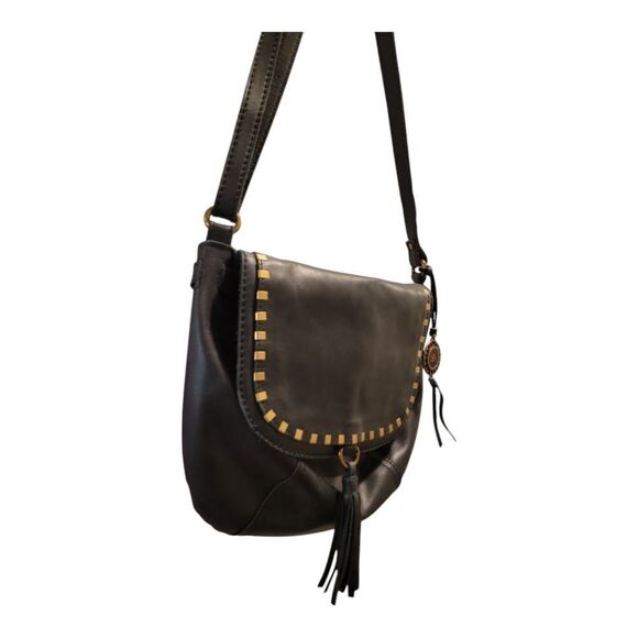The Sak Black Serrano Leather Saddle Bag Crossbody - Picture 2 of 7